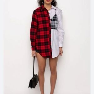 Akira plaid button up long sleeve shirt